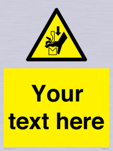 Custom warning hand crushing between press brake tool